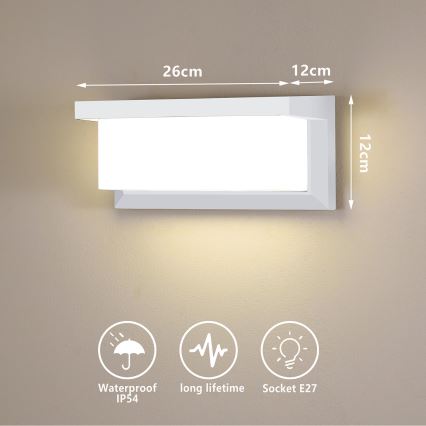 Brilagi - Applique murale extérieure BRICKY 1xE27/60W/230V blanc IP54