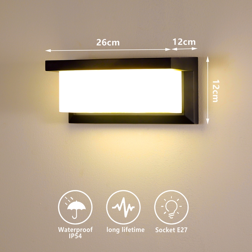 Brilagi - Applique murale extérieure BRICKY 1xE27/60W/230V noir IP54