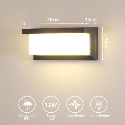 Brilagi - Applique murale extérieure BRICKY LED/12W/230V anthracite IP54