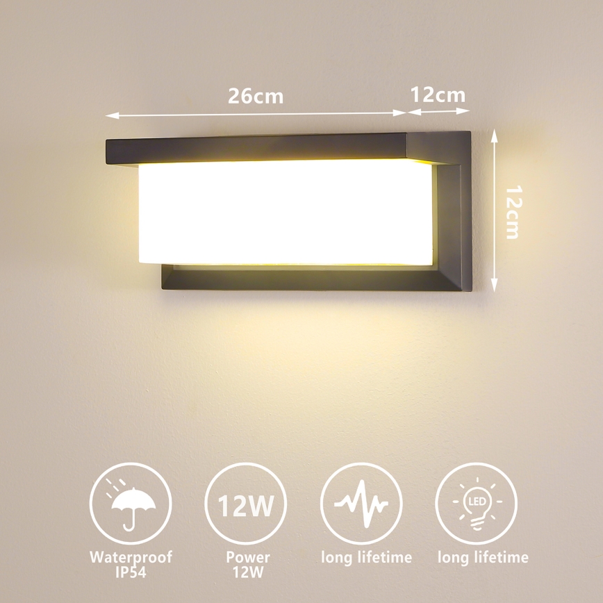 Brilagi - Applique murale extérieure BRICKY LED/12W/230V anthracite IP54