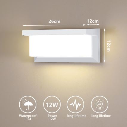Brilagi - Applique murale extérieure BRICKY LED/12W/230V blanc IP54