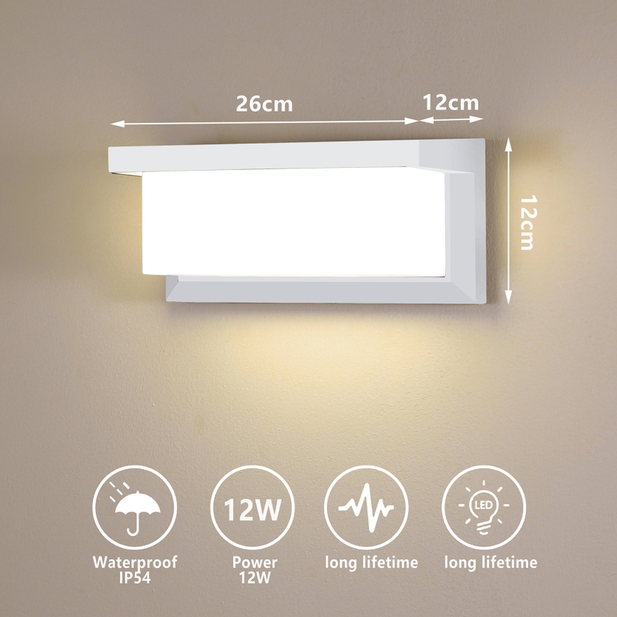 Brilagi - Applique murale extérieure BRICKY LED/12W/230V blanc IP54