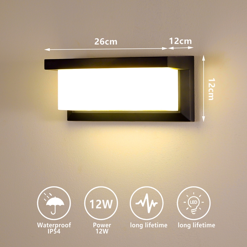 Brilagi - Applique murale extérieure BRICKY LED/12W/230V noir IP54