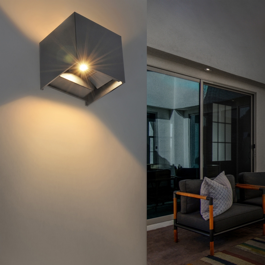Brilagi - Applique murale extérieure CUBE LED/6W/230V anthracite IP54