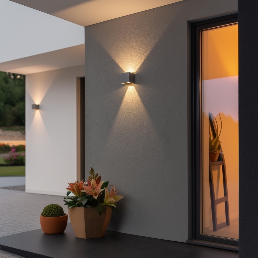 Brilagi - Applique murale extérieure CUBE LED/6W/230V gris IP54