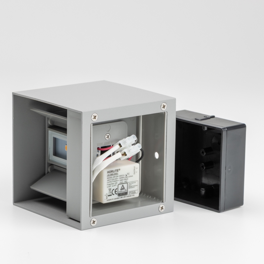 Brilagi - Applique murale extérieure CUBE LED/6W/230V gris IP54