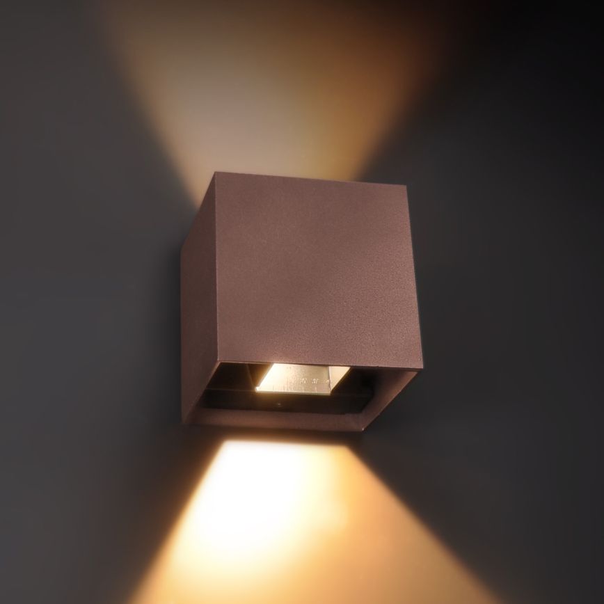 Brilagi - Applique murale extérieure CUBE LED/6W/230V marron IP54