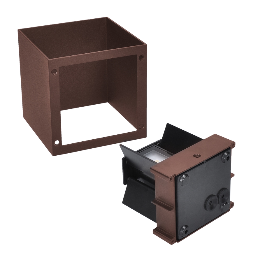 Brilagi - Applique murale extérieure CUBE LED/6W/230V marron IP54