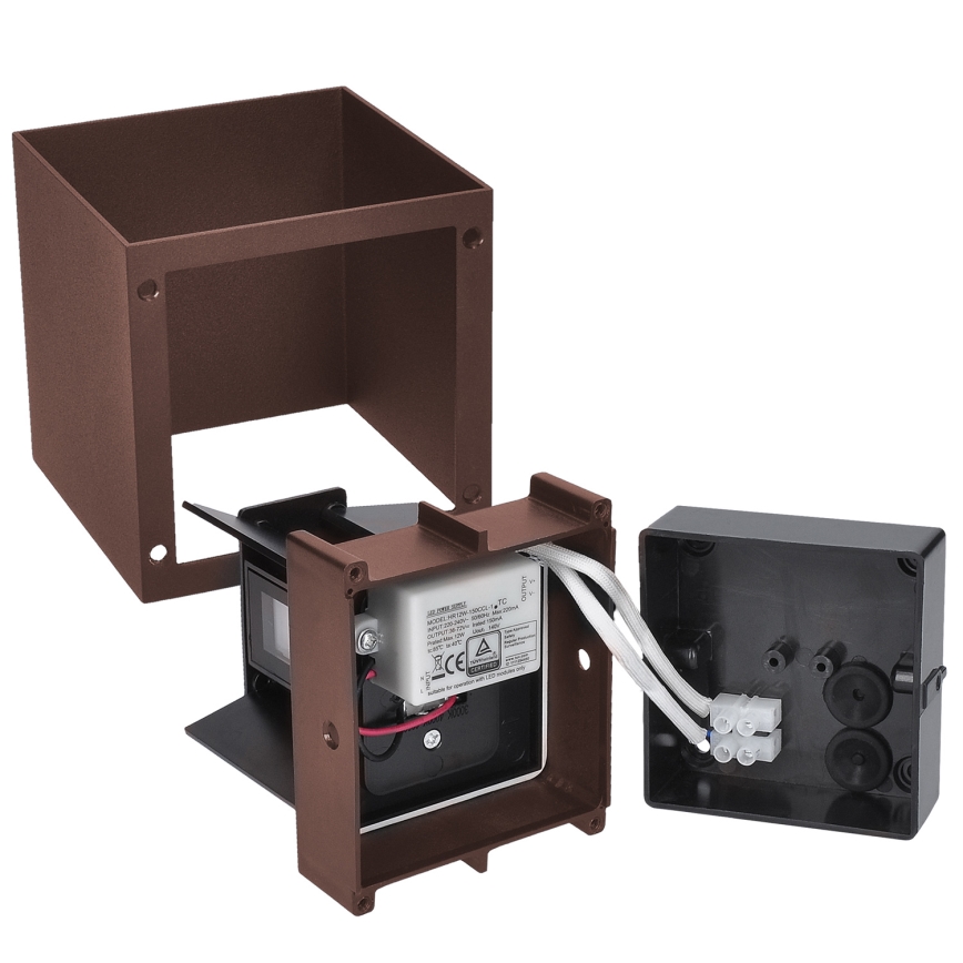 Brilagi - Applique murale extérieure CUBE LED/6W/230V marron IP54