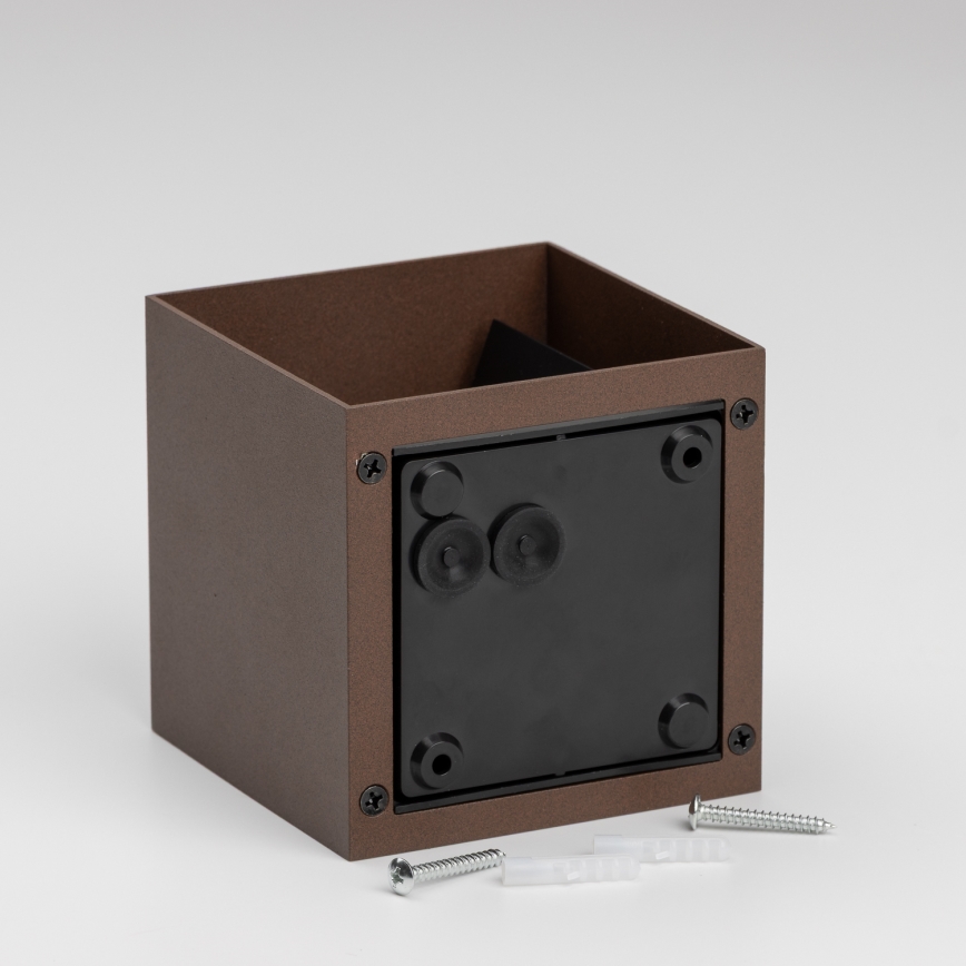 BRILAGI - Applique murale extérieure CUBE LED/6W/230V marron IP54