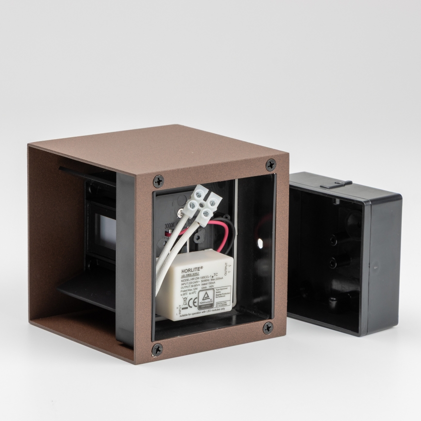 BRILAGI - Applique murale extérieure CUBE LED/6W/230V marron IP54