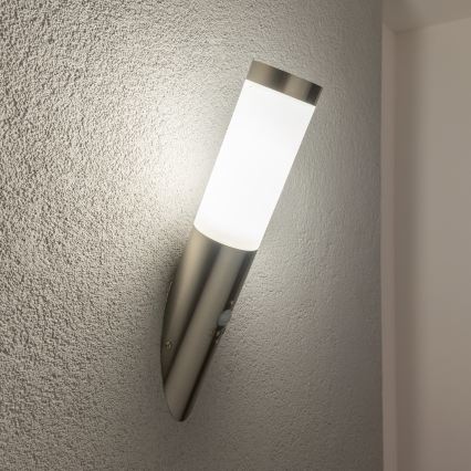 BRILAGI - Applique murale d'extérieur avec détecteur ELIA 1xE27/20W/230V IP44 chrome mat