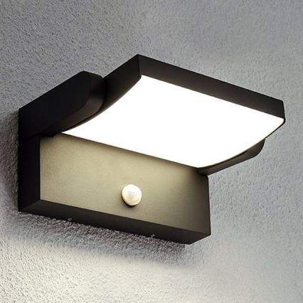 BRILAGI - Applique murale LED d'extérieur avec détecteur de mouvement et capteur crépusculaire ANKLE LED/12W/230V IP65 noire