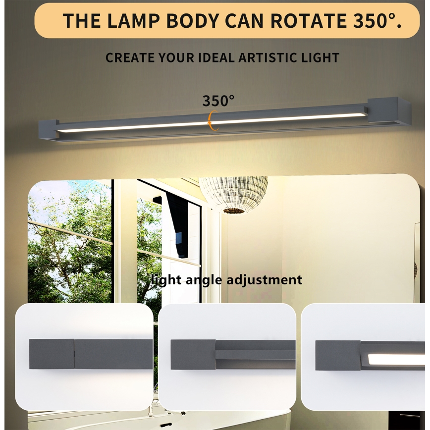 Brilagi - Applique murale d'extérieur LED AQUA LINE LED/24W/230V 90 cm IP44 anthracite CRI 90