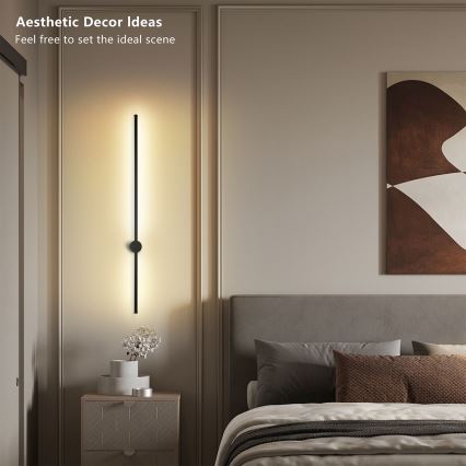 Brilagi - Applique murale d'extérieur AURA LED/20W/230V 4000K IP54 97 cm noir IRC 90