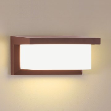 Brilagi - Applique murale extérieure LED avec détecteur BRICKY LED/12W/230V marron IP54