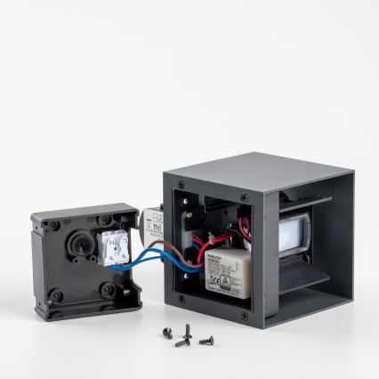 BRILAGI - Applique murale extérieure avec capteur CUBE LED/6W/230V antracite IP65