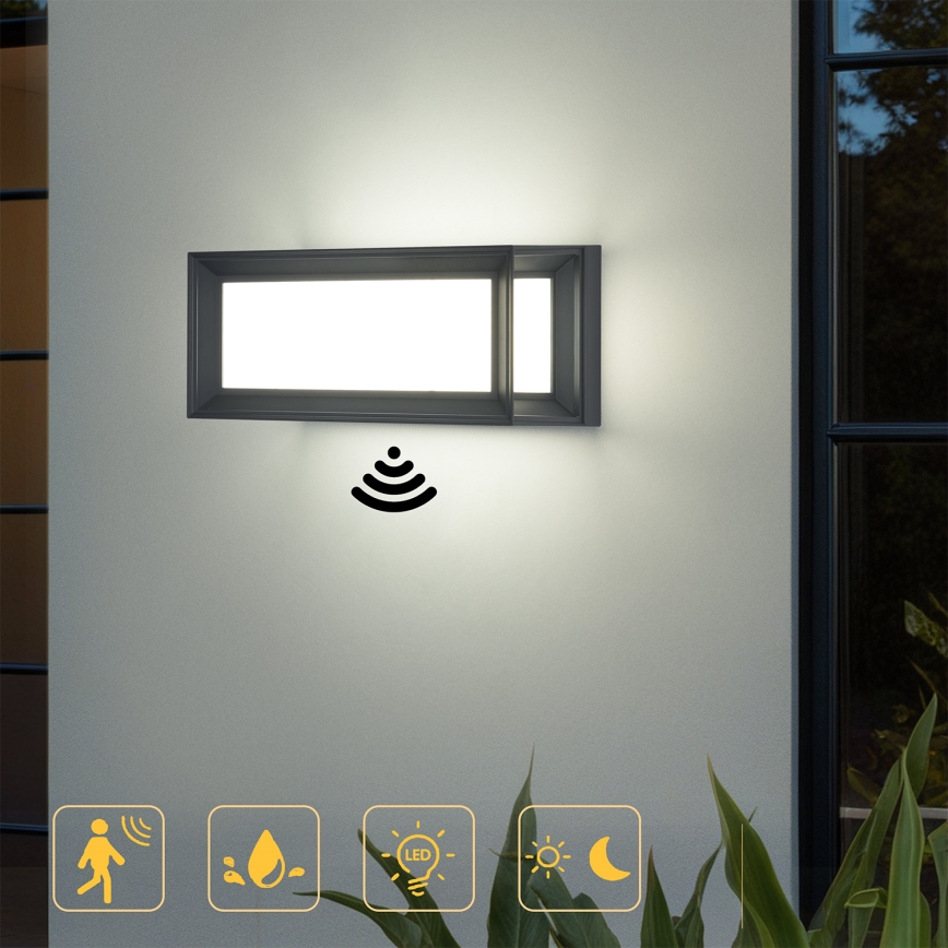 Brilagi - Applique murale LED d'extérieur avec détecteur PARKER LED/12W/230V anthracite IP44