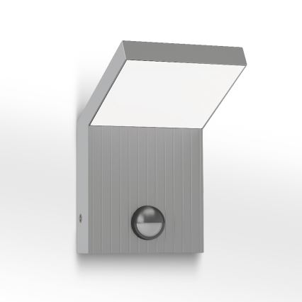 Brilagi - Applique murale d'extérieur LED avec capteur RIANO LED/8W/230V argentée IP65