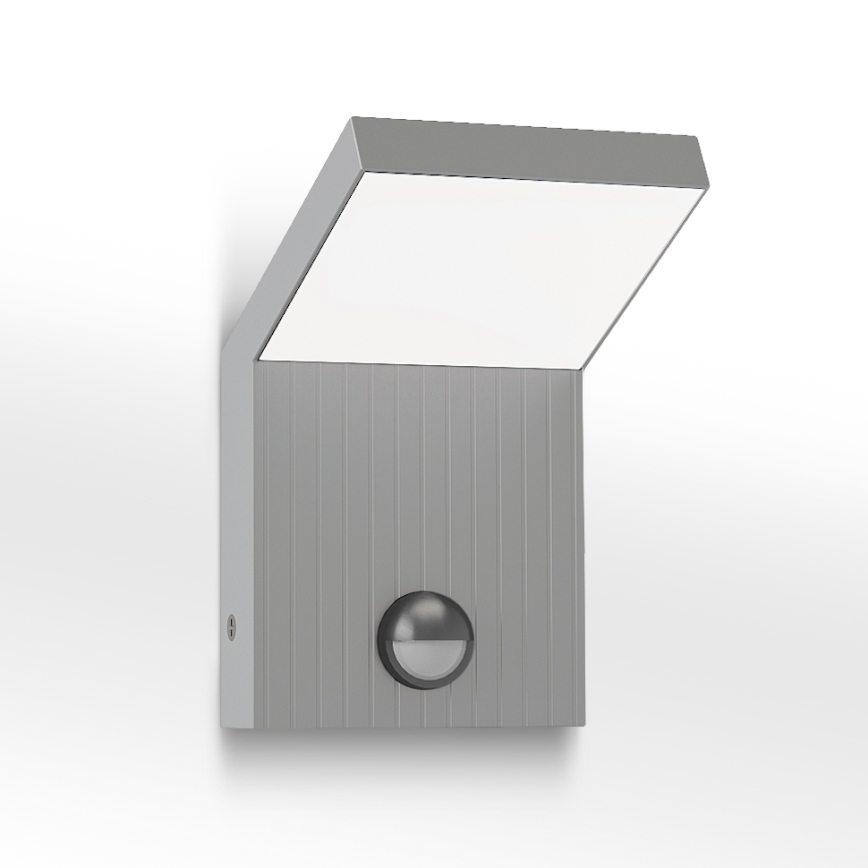 Brilagi - Applique murale d'extérieur LED avec capteur RIANO LED/8W/230V argentée IP65