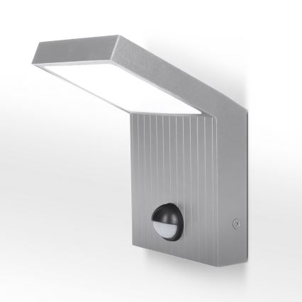 Brilagi - Applique murale d'extérieur LED avec capteur RIANO LED/8W/230V argentée IP65