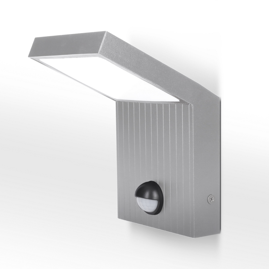 Brilagi - Applique murale d'extérieur LED avec capteur RIANO LED/8W/230V argentée IP65