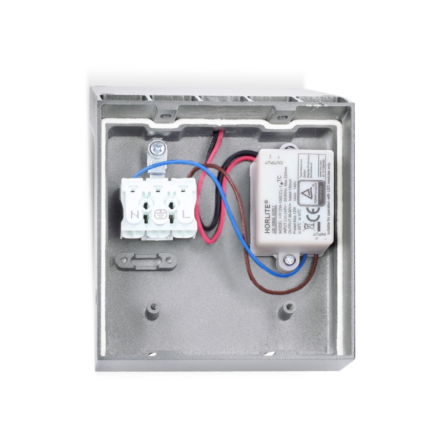 Brilagi - Applique murale d'extérieur LED avec capteur RIANO LED/8W/230V argentée IP65