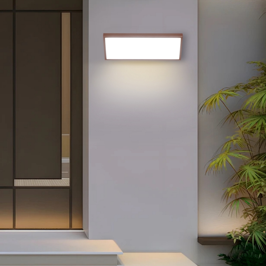 Brilagi - Applique murale d'extérieur LED avec détecteur de mouvement TRIANGLE LED/42W/230V 45 cm marron IP65