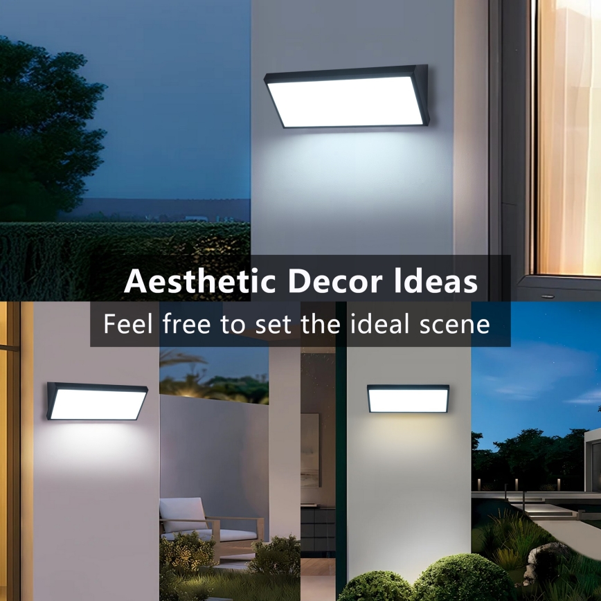 Brilagi - applique murale d'extérieur LED avec détecteur de mouvement TRIANGLE LED/42W/230V noire IP65