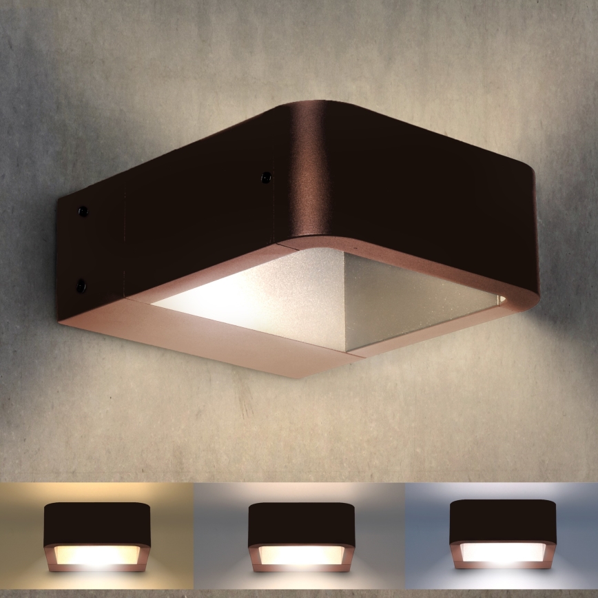 Brilagi - Applique murale extérieure LED BARI LED/7W/230V 3000/4000/6000K marron IP54