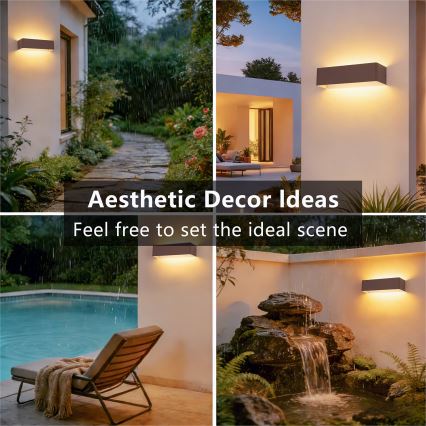 Brilagi - Applique murale extérieure LED DONNANI LED/12W/230V 30 cm marron IP44