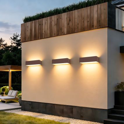 Brilagi - Applique murale extérieure LED DONNANI LED/12W/230V 30 cm marron IP44