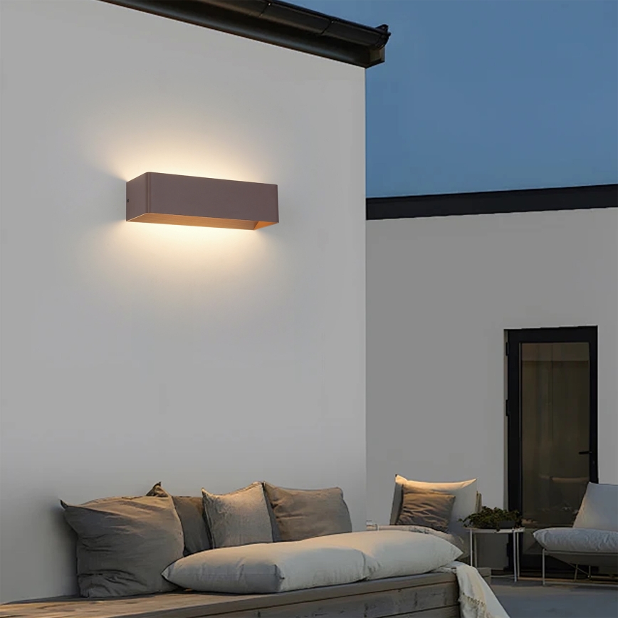 Brilagi - Applique murale extérieure LED DONNANI LED/12W/230V 30 cm marron IP44