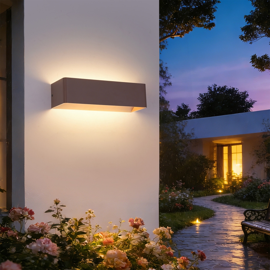 Brilagi - Applique murale extérieure LED DONNANI LED/12W/230V 30 cm marron IP44
