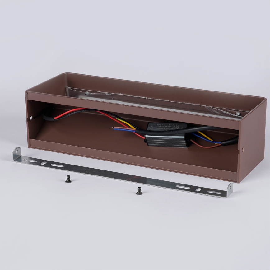 Brilagi - Applique murale extérieure LED DONNANI LED/12W/230V 30 cm marron IP44