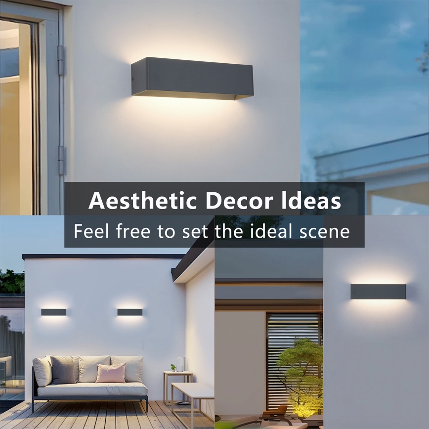 Brilagi - Applique murale extérieure LED DONNANI LED/12W/230V anthracite IP44
