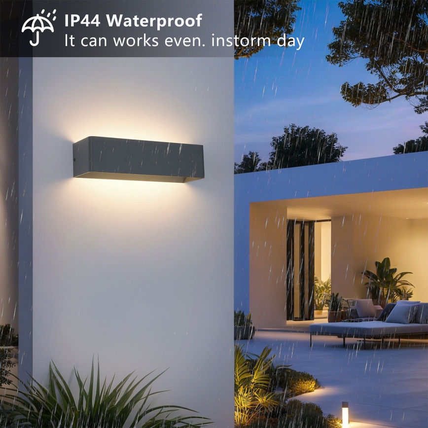 Brilagi - Applique murale extérieure LED DONNANI LED/12W/230V anthracite IP44