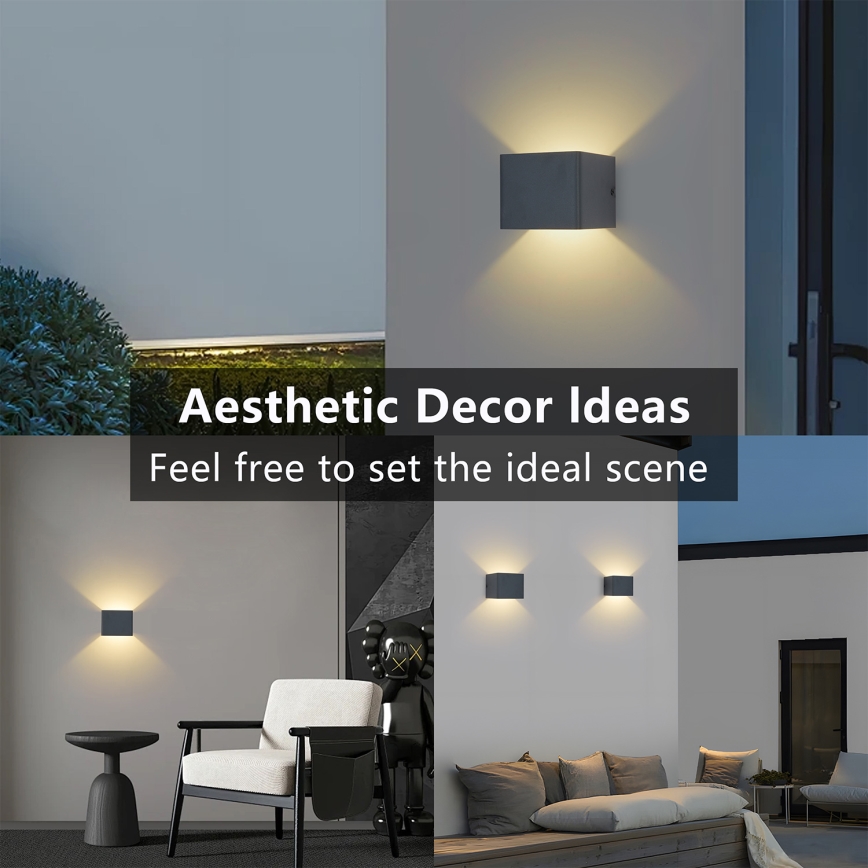 Brilagi - Applique murale extérieure LED DONNANI LED/5W/230V 10 cm anthracite IP44