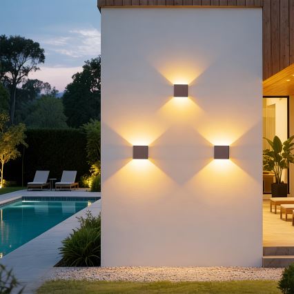 Brilagi - Applique murale extérieure LED DONNANI LED/5W/230V 10 cm marron IP44