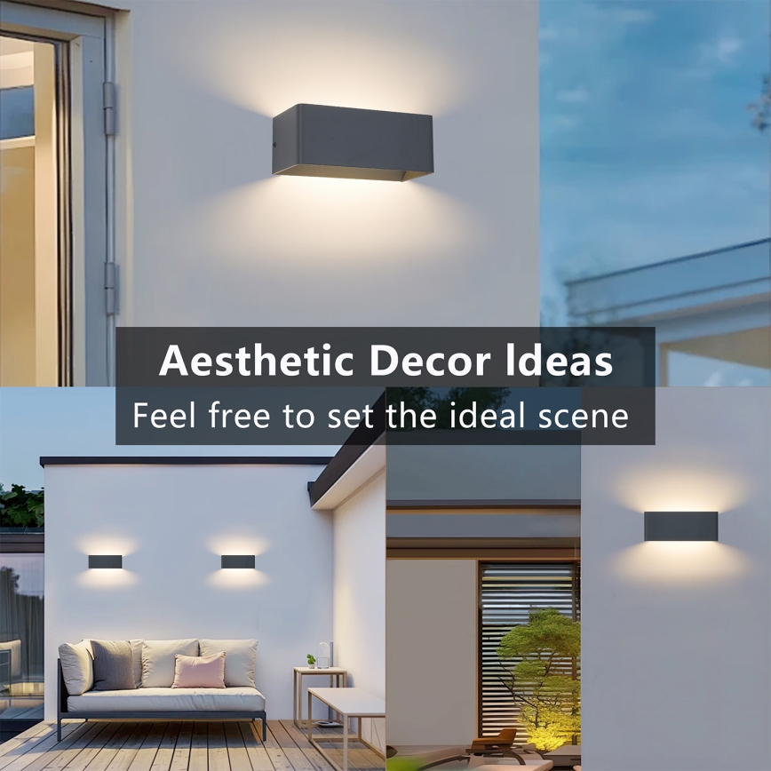 Brilagi - Applique murale extérieure LED DONNANI LED/7W/230V 20 cm anthracite IP44