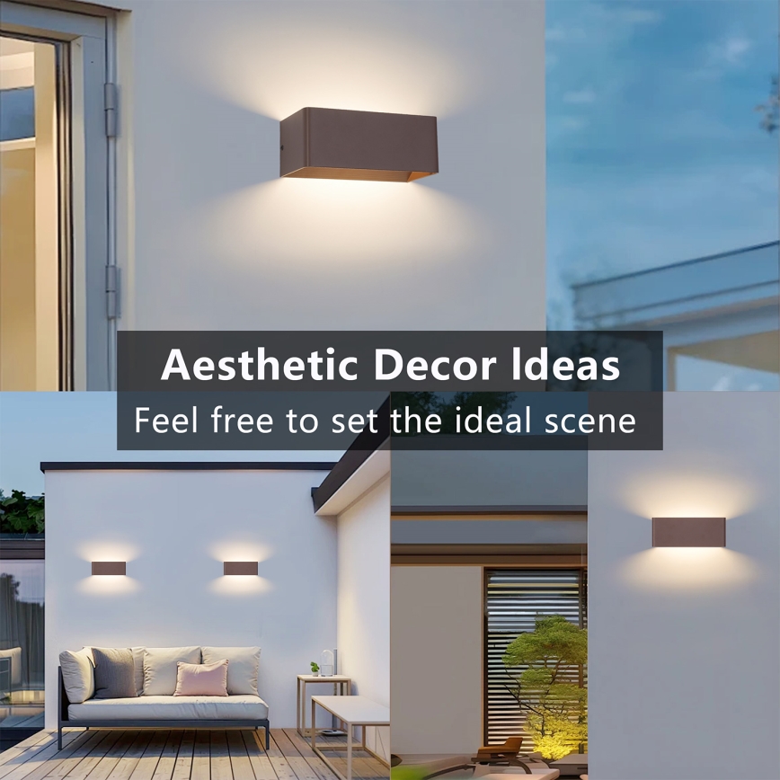 Brilagi - Applique murale extérieure LED DONNANI LED/7W/230V 20 cm marron IP44