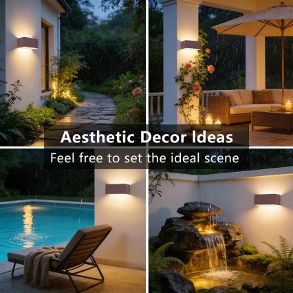 Brilagi - Applique murale extérieure LED DONNANI LED/7W/230V 20 cm marron IP44