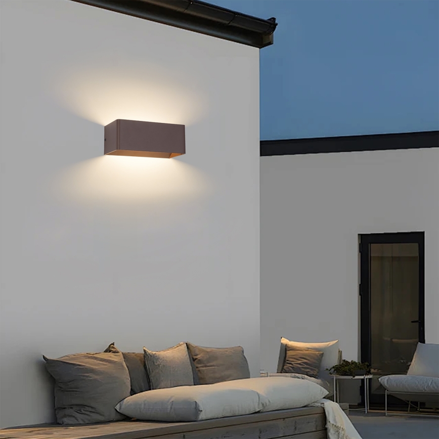Brilagi - Applique murale extérieure LED DONNANI LED/7W/230V 20 cm marron IP44