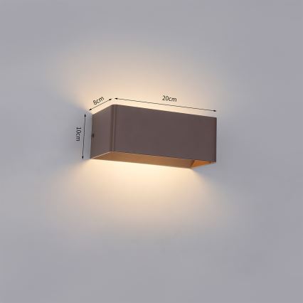 Brilagi - Applique murale extérieure LED DONNANI LED/7W/230V 20 cm marron IP44