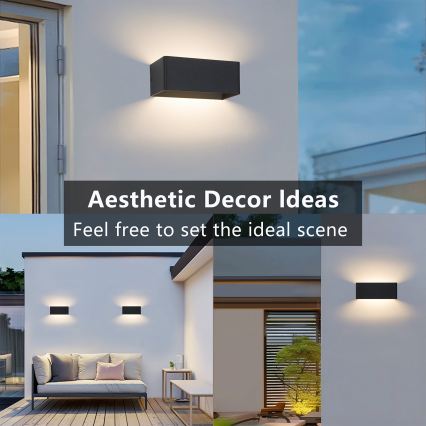 Brilagi - Applique murale extérieure LED DONNANI LED/7W/230V noire IP44