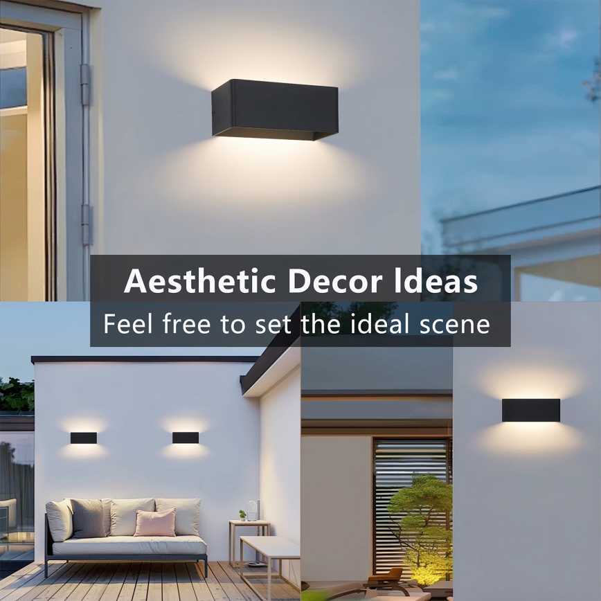 Brilagi - Applique murale extérieure LED DONNANI LED/7W/230V noire IP44