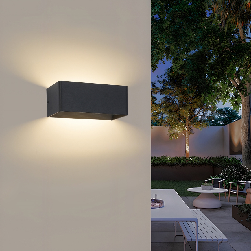 Brilagi - Applique murale extérieure LED DONNANI LED/7W/230V noire IP44