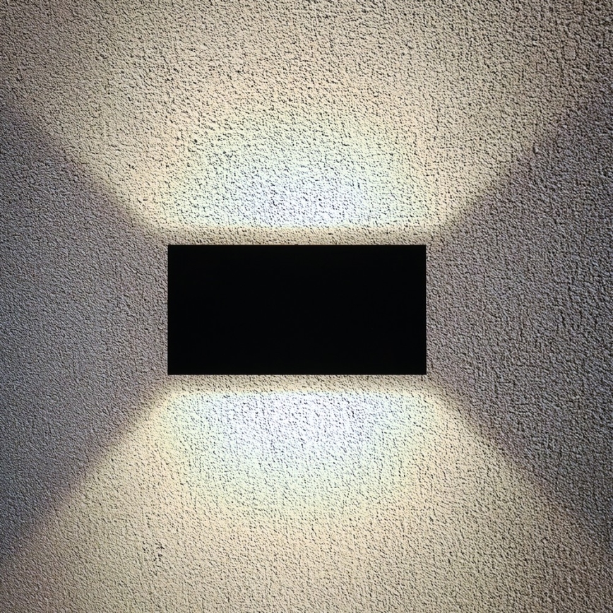 Brilagi - Applique murale extérieure LED DOUBLE CUBE LED/12W/230V noire IP65