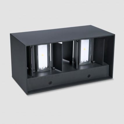 Brilagi - Applique murale extérieure LED DOUBLE CUBE LED/12W/230V noire IP65