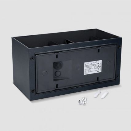 Brilagi - Applique murale extérieure LED DOUBLE CUBE LED/12W/230V noire IP65